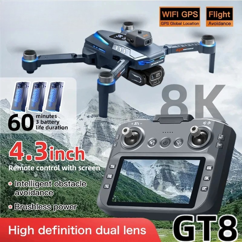Drone Camera Night Vision - Original GT8 Drohne 8K Professionelle Doppelkamera