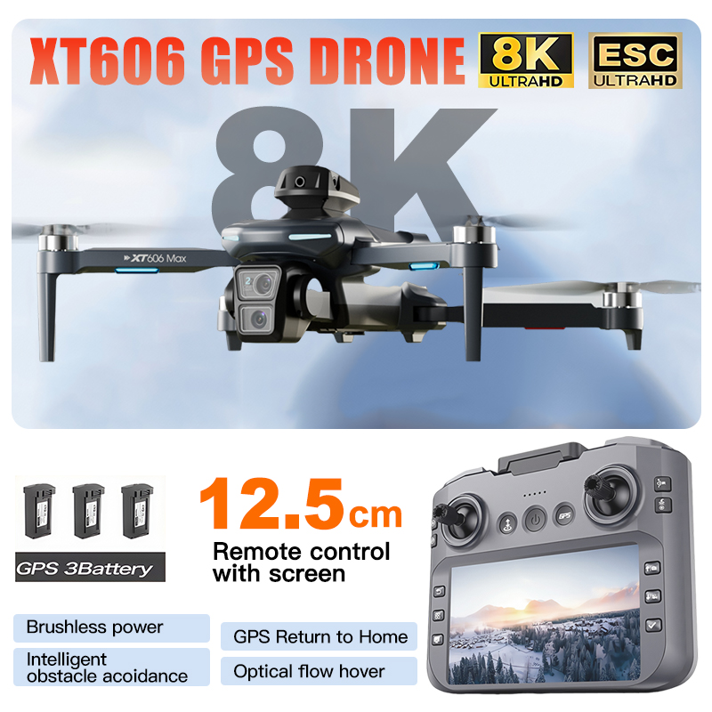 XT606 MAX 3 Akku-Drohne 4K 8K  – Drone Camera Night Vision Bewertung und Preis